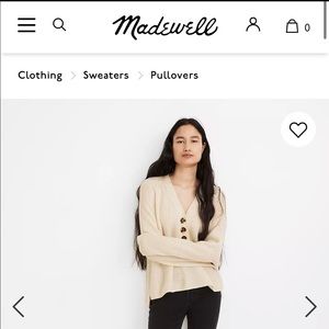 Madewell Ribbed Lyle Henley Sweater, xs